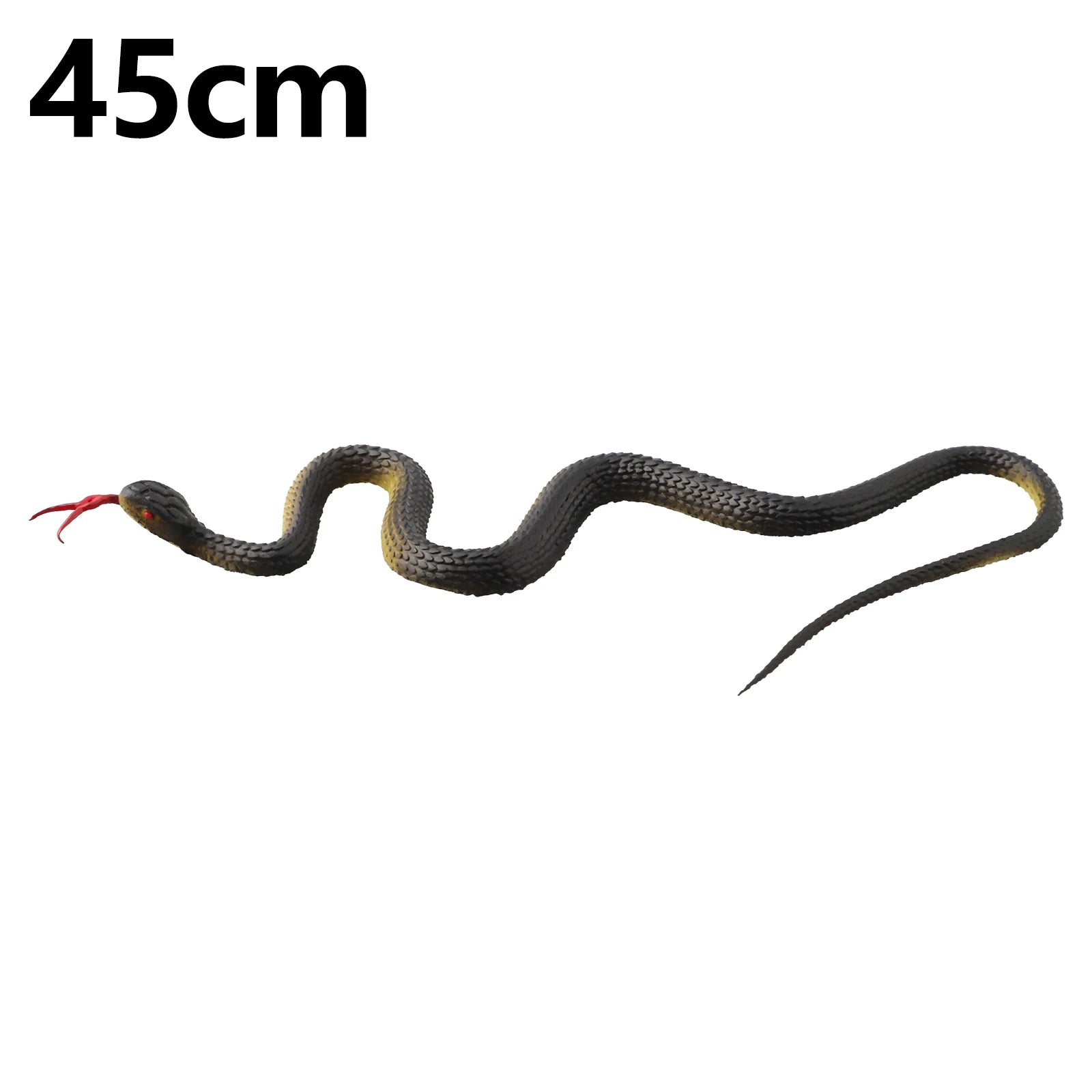 45cm Fake Realistic Rubber Toy Snake Simulation Anaconda Scary Halloween To Scare Birds Props Prank Trick Toy Accessories