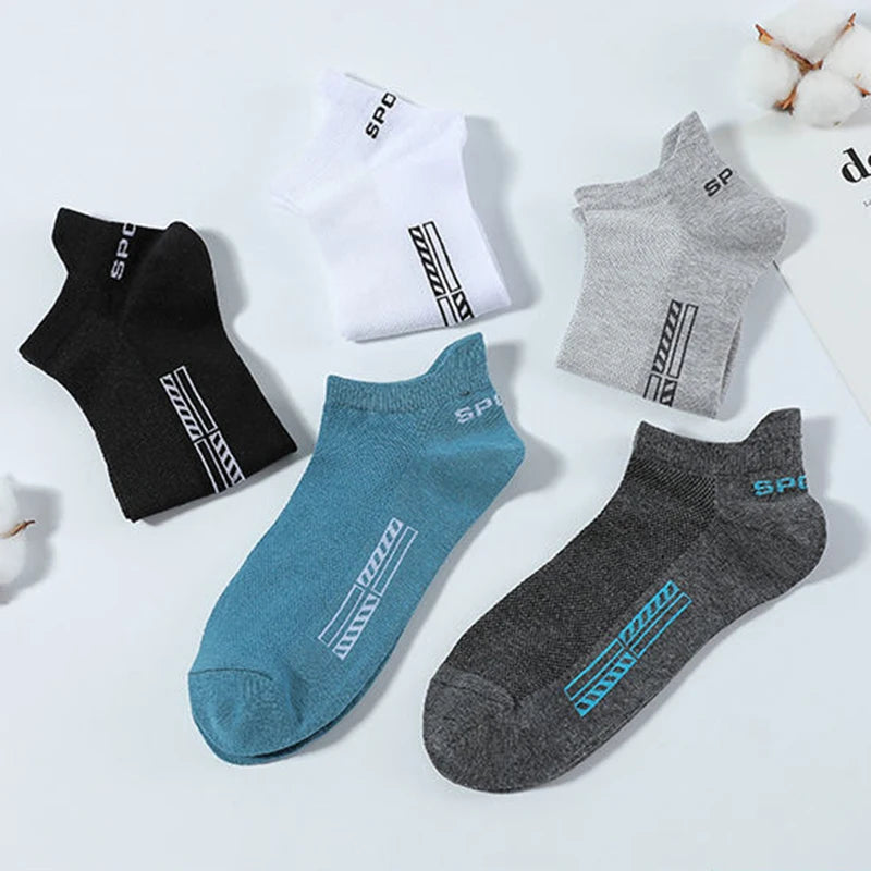 10 Pairs Cotton Men's Short Socks Crew Ankle High Quality Breathable Mesh Sports Casual Women Summer Low-Cut Thin Sock for Male