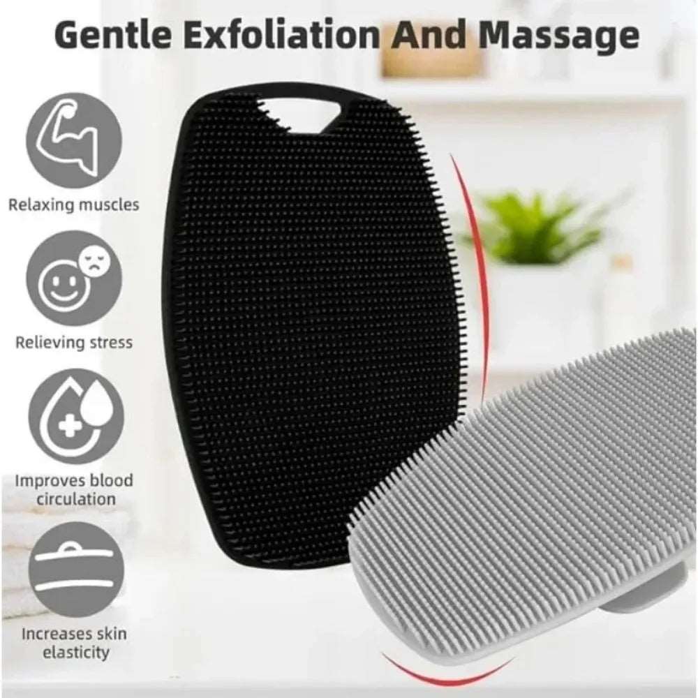 1pc Soft Silicone Exfoliating Brush Cleanser Manual Body Cleansing Scrubber Shower Gentle Massage Bath Brush For Men - null - Fashion Fossil -  