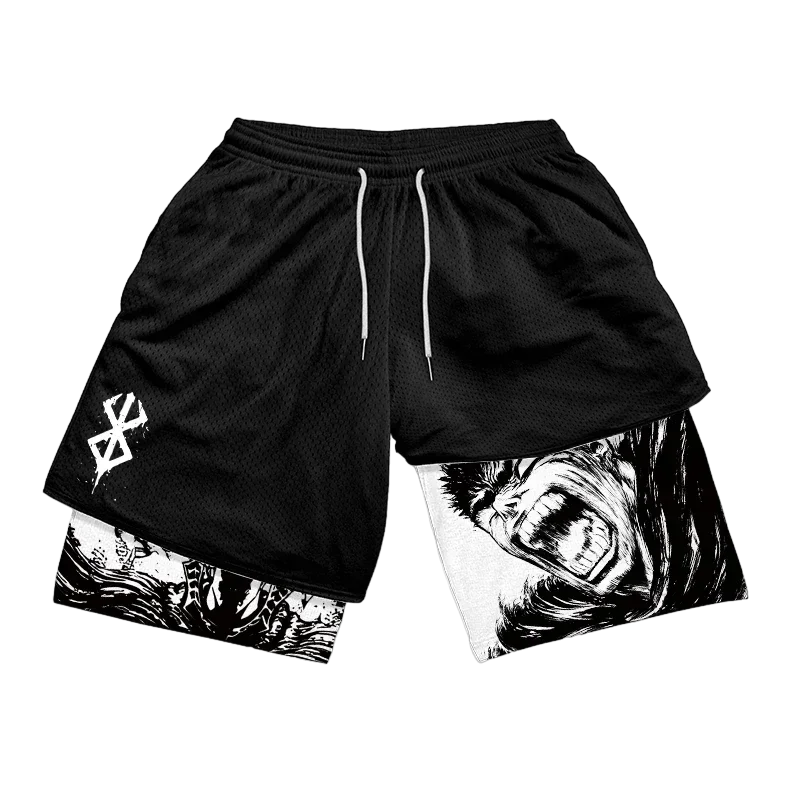 Y2K Summer Men Streetwear Anime High Waist Oversize Breathable Gym Short Pants Training Fitness Workout Track Shorts Clothes - null - Fashion Fossil -  