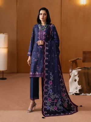 HOME pret embroidered twill viscose suit 3 piece