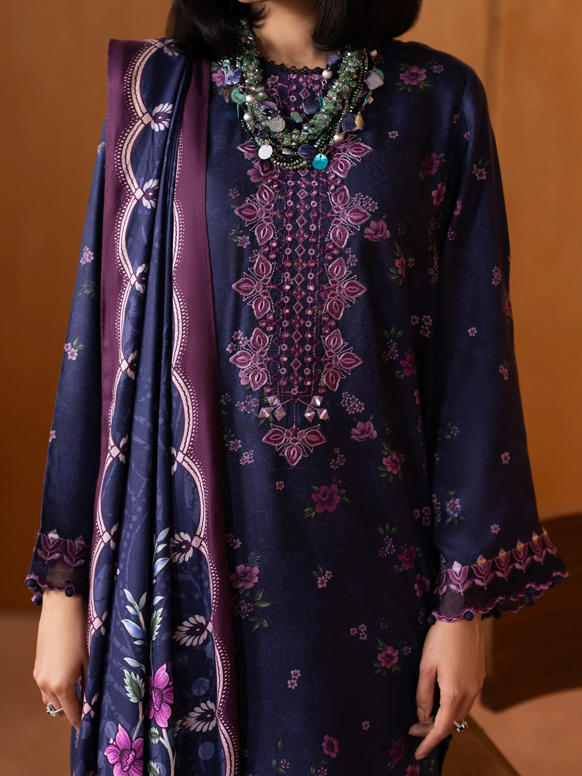 pret embroidered twill viscose suit 3 piece pret embroidered twill viscose suit 3 piece
