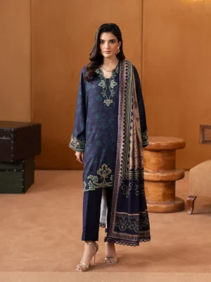 HOME pret embroidered twill viscose suit 3 piece