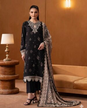 pret embroidered twill viscose suit 3 piece