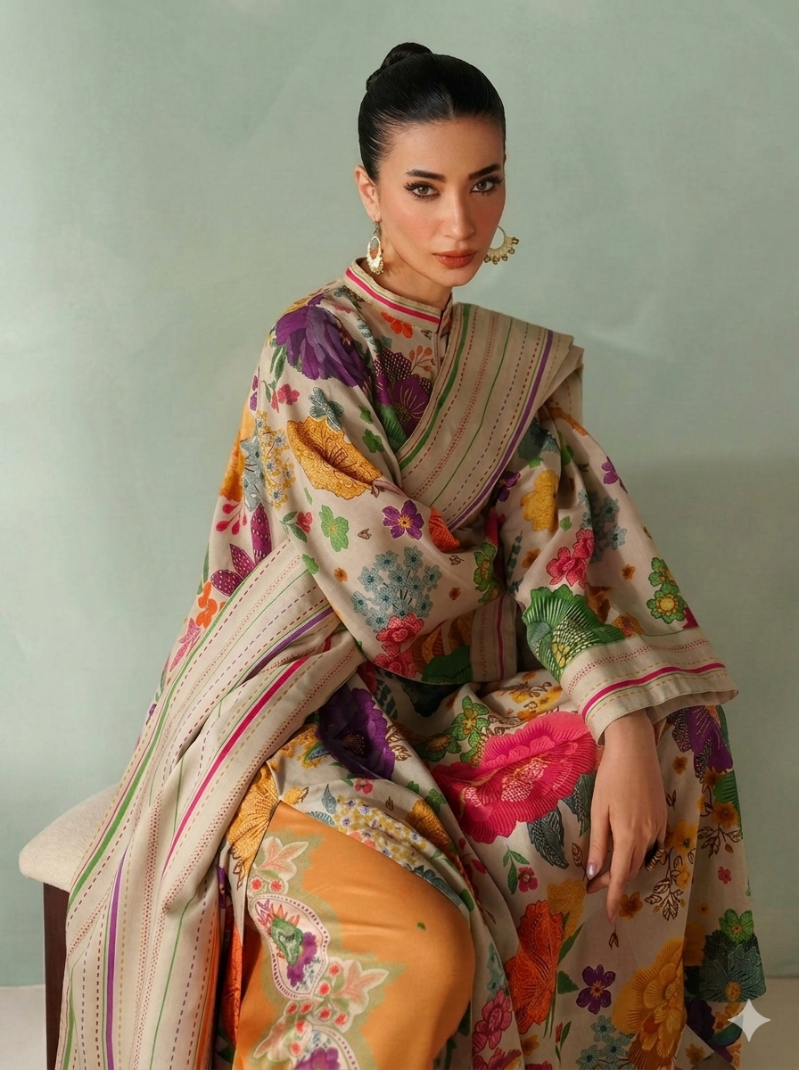 pret printed viscose silk suit pret printed viscose silk suit
